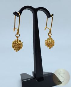 "★ Traditional Croatian filigree ball earrings, handcrafted in solid 14 k gold. Replicas of 19th century Ethnic, Heritage jewelry from Dubrovnik - Dalmatia region. Simple in style, versatile to wear with any outfit, and perfect for any occasion. Earrings end with secure, latching type of ear-wires. ★ *These earrings are handmade on order in 7-10 business days* Due to the handmade creation, every pair is unique, so there can be tiny variations in dimensions of the finished earrings. They are on a Classic Round Filigree Earrings, Gold Plated Filigree Earrings For Formal Occasions, Intricate Round Earrings For Formal Occasions, Round Earrings With Intricate Design For Formal Occasions, Elegant Gold Round Jhumkas, Formal Bridal Drop Earrings With Filigree, Formal Bridal Filigree Drop Earrings, Round Filigree Earrings For Wedding, Ornate Filigree Jhumkas For Gifts