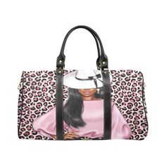 Pink Cheetah Weekender Bag, Woman's Travel Bag, Gift Ideas for Women - Travel Bag for Black Women - Overnight Bag for Women - Weekender So many are traveling whether for spring break or just a family trip these bags will have you standing out from the rest! Makes a great travel gift! With so many bags that look the same why not have your own stylist travel bag that represents you! Made from high-grade waterproof fabric, durable, water-resistant. LARGE 36.47 Oz. Made from high-grade waterproof fabric, durable, water-resistant. Dimensions: 20.87"(L) x 12.01"(W) x 9.84"(H) x 7.28"(Hand Drop). One main compartment, big enough to bring purse, cosmetic case, sunglasses, etc. One Inner zipper pocket on back wall. Sturdy portable belt, durable luggage tag and comfortable shoulder strap. Trendy Satchel Bag With Luggage Sleeve, Trendy Shoulder Bag With Luggage Sleeve, Travel Pouch Box Bag, Chic Rectangular Duffle Bag For On-the-go, Trendy Double Handle Shoulder Bag With Luggage Sleeve, Chic Weekender Bag With Luggage Sleeve, Chic Rectangular Travel Bag With Luggage Sleeve, Chic Rectangular Travel Bag With Adjustable Strap, Trendy Rectangular Duffle Bag