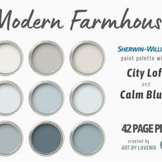 an advertisement for the new gray paint color palette from sherylin - williams's 40 page photo book