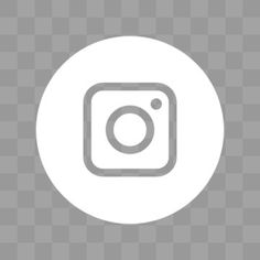 a white circle with an instagram icon in the center, on a gray background