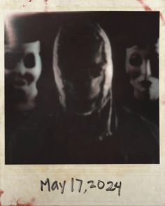 two people with masks on their faces in front of a photo that says may 17, 2021