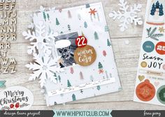 two christmas cards with snowflakes on them