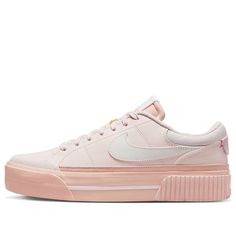 (WMNS) Nike Court Legacy Lift 'Light Soft Pink' DM7590-600 (SNKR/Skate/Low Top/Women's/Non-Slip/Wear-resistant) Nike Court Legacy Lift, Court Legacy Lift, Nike Court Legacy, Casual Nails, Top Women, Soft Pink, Low Top, Womens Tops, Nike