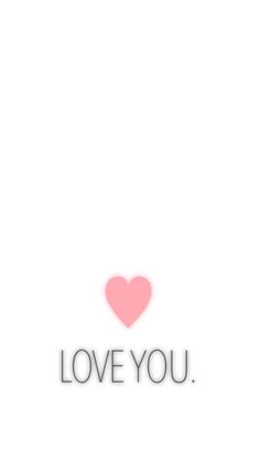 the words love you written in black and pink on a white background with a heart