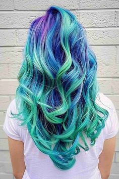 82 Photos of Rainbow Hair Ideas to Consider for 2024 Crazy Hair Dye, Rainbow Hair Ideas, Purple And Green Hair, Silver Hair Color Ideas, Exotic Hair, Brown Hair With Blonde, Fantasy Hair Color, Hair With Blonde Highlights