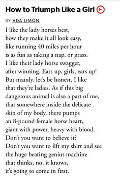 a poem with the words how to triumph like a girl