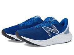 New Balance Fresh Foam Arishi v4 - Men's Shoes : Blue Groove/White : Break records on your next morining run in the New Balance Fresh Foam Arishi v4 sneakers. Traditional lace-up closure offers a secure fit. Classic round toe silhouette. Fresh Foam midsole cushioning is precision engineered to deliver an ultra-cushioned, lightweight ride. Removable insole. Branding on upper. Textile and synthetic upper. Textile lining and insole. Synthetic outsole. Imported. Measurements: Heel Height: 1 1 2 in W Functional Lace-up Sneakers For Marathon, Sporty Lace-up Running Shoes With Arch Support, New Balance Cushioned Synthetic Running Shoes, New Balance Cushioned Running Shoes, New Balance Synthetic Running Shoes With Cushioned Footbed, Sporty New Balance Running Shoes, Sporty New Balance Running Shoes For Sports, New Balance Synthetic Running Shoes For Light Sports, New Balance Lace-up Training Running Shoes