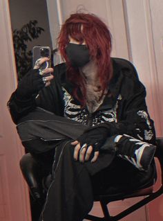 Tik Tok and IG: hyoga.x E Boy Outfits, Goth Boys, Guy Aesthetic, Edgy Fits, Red Hair Men, Redhead Men