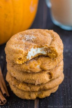 a stack of cookies sitting on top of each other