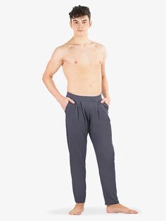 Mens Pleated Lounge Pants - Pants & Leggings | Ballet Rosa Homme LYCUS | DiscountDance.com Athleisure Pants With Comfort Waistband For Relaxation, Loungewear Yoga Pants With Pockets, Yoga Pants With Pockets For Loungewear, Long Yoga Pants With Pockets For Loungewear, Athleisure Harem Pants For Loungewear With Relaxed Fit, Full-length 4-way Stretch Sweatpants For Loungewear, 4-way Stretch Full-length Sweatpants For Loungewear, Comfort Waistband Sweatpants For Yoga, Relaxation Activewear With Elastic Waistband