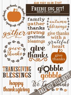 a set of thanksgiving sayings and phrases