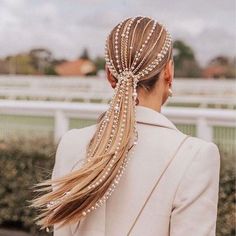 Hair Chains, Haircut Styles, Bridal Hairstyles, Pearl Hair, Hair Dos, Ponytail Hairstyles, Hair Colors, Wedding Hair, Hair Jewelry