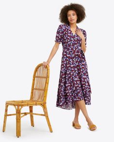 Naomi Wrap Dress in Plum Floral – Draper James Workwear Floral Print Midi Wrap Dress, Floral Print Midi Wrap Dress For Work, Turtleneck Midi Dress, Striped Shift Dress, Circle Dress, Ponte Dress, Purple Skirt, Draper James, Floral Shirt Dress