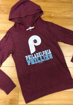 a maroon hoodie with philadelphia phillies on it