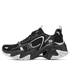 (WMNS) Skechers Stamina V3 Shoes 'Black White' 896260-BKGY Black Lace-up Sneakers For Light Sports, Dynamic Black Sneakers With Laces, Black Dynamic Basketball Shoes, Dynamic Black Basketball Shoes, Black Lace-up Athleisure Sneakers, Low-top Synthetic Sneakers With Shock Absorption, Synthetic Low-top Sneakers With Shock Absorption, Dynamic Black Low-top Sneakers, Black Sneakers With Shock Absorption For Walking