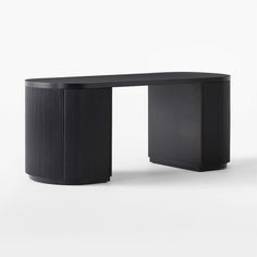 a black desk with a white background