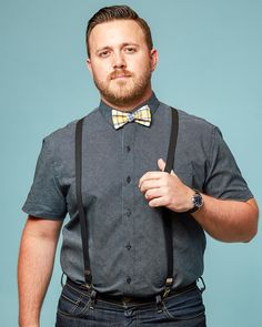 Bow Tie and Suspenders Mens Suspenders Outfit, Plus Size Men Fashion, Plus Size Man Fashion, Chubby Men Fashion, Large Men Fashion, Mens Suspenders, Suspenders Outfit, German Outfit, Chubby Men