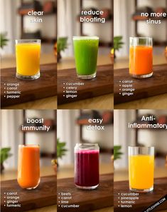 Health Juice Recipes, Makanan Rendah Kalori, Healthy Juicer Recipes, Resep Smoothie, Healthy Juice Drinks, Wellness Shots, Juicer Recipes, Healthy Drinks Smoothies