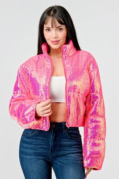 Neon Pink Puffer, Neon Sequin, Oversized Puffer, Pink Jacket, Hello Beautiful, Winter Clothes, Feeling Great, Neon Pink, 2 Colours