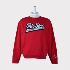 Embroidered Vintage 90s Ohio State Buckeyes (Ohio State University) Football/Baseball/Basketball/Hockey NCAA Sweatshirt 💯 SATISFACTION AND AUTHENTICITY ⭐ MEASUREMENTS (when laid flat) Size on Tag: L Length: 65cm or 25.5 inches Armpit to armpit: 62cm or 24.5 inches ⭐ CONDITION 9/10 (Very good) Details: No holes Material: Cotton Color: Red Brand: Ohio State Varsity 🔷 Please give us your phone no. together with address after you purchased. 🔷Please keep in mind that our items are vintage so they Throwback Fleece Sweatshirt For Fall, Throwback Logo Print Sweatshirt For Fall, Fall Throwback Logo Print Sweatshirt, Throwback Fleece Sweatshirt For College, Throwback Cotton Sweatshirt With Embroidered Logo, 90s College Sweatshirt With Graphic Print, 90s Graphic Print College Sweatshirt, 90s Graphic Print Sweatshirt For College, College 90s Graphic Print Sweatshirt