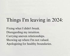 an open book with the words things i'm leaving in 202