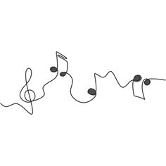 a line drawing of musical notes on a white background