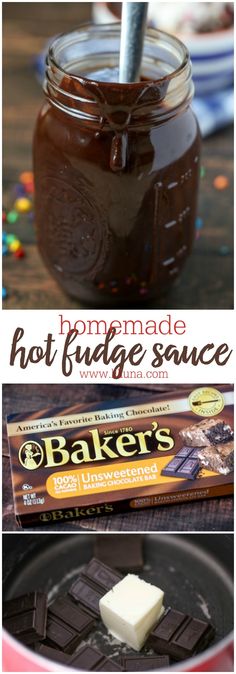 homemade hot fudge sauce in a mason jar