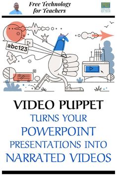 a book cover with the title video puppett turns your powerpoint presentations into narrated videos