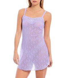 Cassandra Sarah Mesh & Lace Babydoll | Dillard's Coquette Chemise With Spaghetti Straps And Built-in Bra, Summer Slip With Built-in Bra And Spaghetti Straps, Lace Slip With Spaghetti Straps For Sleep, Coquette Camisole With Adjustable Straps, Sleeveless Lace Chemise With Built-in Bra, Spaghetti Strap Chemise For Loungewear, Lace Camisole With Spaghetti Straps For Sleep, Fitted Camisole Sleepwear With Adjustable Straps, Sheer Fitted Slip With Spaghetti Straps