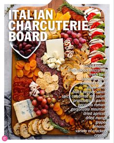 the cover of italian charcuterie board