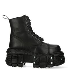 shop now and elevate your style with our gothic black razor sole boots. crafted from high-quality leather, these lace-up platform ankle boots offer a perfect blend of edgy aesthetics and exceptional comfort. perfect for those who dare to stand out, these boots are a must-have addition to your footwear collection. White Platform Shoes, New Rock Boots, Rock Boots, New Rock, Military Boots, Platform Ankle Boots, Rock Design, Platform Boots, Military Fashion