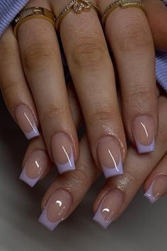 Short Grad Nails, Nail Ideas For Work Simple, Gel X Nails Square, Square Tip Nails, Lila Nails, Hoco Nails, Bridesmaids Nails, Purple Acrylic Nails, Lilac Nails