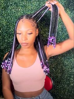 Creative Knotless Braids Hairstyles, Hair Styles For 6th Graders, Braids Knotless, Hair Inspired, Peekaboo Hair