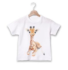 Giraffe Kids T-shirt, Girl Safari Animal Shirt, Baby Shower Gift, Boy T-shirt Gift, Funny Tee, Cute Birthday Shirt, Toddler tshirt *DETAILS ►Original design ►Printed in our own art studio ►Vibrant colors and super soft feel ►Premium 100% ring-spun cotton - ideal for sensitive skin ►Heat transfer process (not vinyl) ►Extra soft feel and very durable ►Eco-friendly inks, safety-approved inks ►Oeko-Tex Standard 100 certified ►All T-Shirts we use are WRAP certified ►Fit is generally true to size, if, in doubt, we recommend ordering a size up ►Please check the measurements before ordering *CARE INSTRUCTIONS To preserve the life of the print, please wash inside out on a low temperature and lay it flat to dry.  If necessary tumble dry on a low-heat setting *SIZE Kids- 2 years Kids- 4 years Kids- 6 Family Matching White T-shirt With Cartoon Print, Cute Cartoon Print T-shirt, Playful Short Sleeve T-shirt As Gift, Unisex White T-shirt With Cartoon Print, White Cartoon Print T-shirt For Gifts, White T-shirt With Cartoon Print For Gift, Playful Summer T-shirt For Gift, Playful Summer T-shirt As A Gift, Summer Cartoon Print T-shirt For Gift