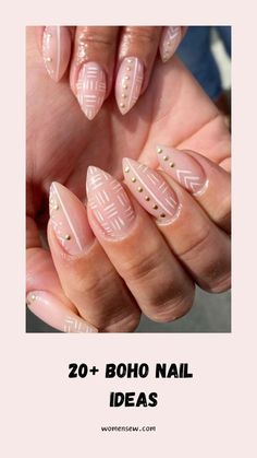 Diwali Nail Designs, Boho Autumn Nails, Henna Style Nails, Tulum Nails, Fun Fall Nail Designs, Bohemian Nail Art, Boho Nail Designs