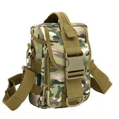 Molle Small Shoulder Bags Utility Pouch - Woosir Khaki Shoulder Bag With Mobile Phone Pocket For Outdoor, Outdoor Khaki Shoulder Bag With Mobile Phone Pocket, Portable Khaki Shoulder Bag For Outdoor, Khaki Mobile Phone Bag For Outdoor, Khaki Outdoor Bag With Mobile Phone Pocket, Military Nylon Bags For Outdoor, Military Style Nylon Bags For Outdoor, Tactical Nylon Shoulder Bag For Outdoor, Camouflage Tactical Bags For Outdoor Activities