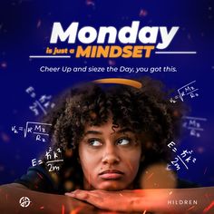 the poster for monday is just a mindset, which features an image of a woman with her hands on her chest