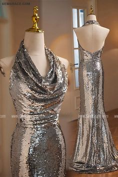 10% off now|Free shipping world-wide. Silver Long Halter Sparkly Mermaid Formal Dress at GemGrace. Click to learn our pro custom-made service for wedding dress, formal dress. View #FormalDresses for more ideas. Silver Backless Evening Dress For Prom, Silver Backless Evening Dress For Wedding, Silver Mermaid Dress For Wedding, Silver Backless Evening Dress, Silver Fitted Backless Evening Dress, Fitted Silver Evening Dress For Prom, Fitted Silver Backless Evening Dress, Silver Glamorous Mermaid Dress For Prom, Glamorous Silver Mermaid Dress For Prom