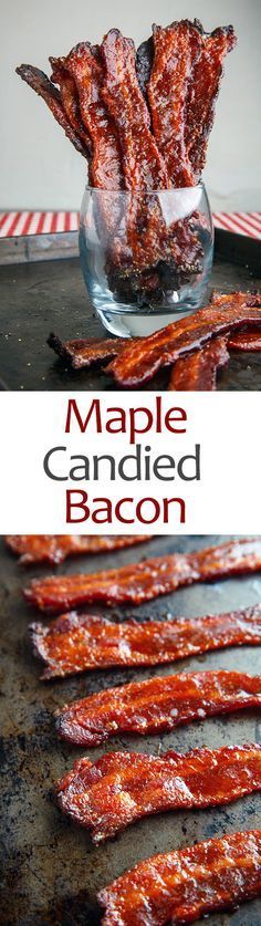 maple candied bacon in a glass bowl