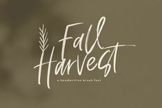 the fall harvest font is displayed on a brown background