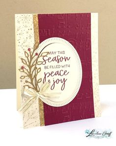 a handmade card with the words, may this season be filled with peace and joy