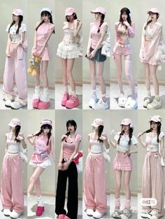 Pink Douyin Outfit, Kawaii Back To School Outfits, Douyin Fashion Outfits, Douyin Clothes, Douyin Fits, Douyin Outfits, Douyin Style, Pink Outfit Ideas, Preppy Chic Outfits