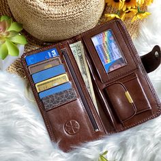 "Timeless women wallets first used in the 60's and 70's as an evolution for women accessories. Labor time: 6 hours All handcrafted one at a time by master leather artisans - 5 credit card slots - One zipper coin pocket - One real mirror - Two bill compartments - Metal magnetic clasp - One bohemian coin pocket - 7\" L x 3.5\" W (18 x 9 cm) Because items are handmade, each leather wallet will respond to coloring slightly different. Other available colors: https://www.salylimonusa.shop IMPORTANT: I Vintage Brown Wallets With Card Slots For Daily Use, Retro Wallets With Interior Card Slots, Vintage Brown Wallet With Card Slots For Daily Use, Vintage Brown Wallets For Daily Use, Retro Wallets With Card Slots For Everyday Use, Retro Wallets With Coin Pocket For Daily Use, Retro Wallet With Coin Pocket For Daily Use, Vintage Wallets With Rfid Blocking For Daily Use, Vintage Rfid Blocking Wallets For Daily Use