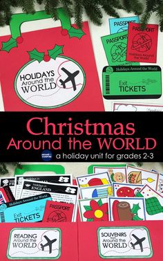 christmas around the world activity pack for kids to practice reading and writing with their own hands