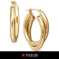 in stock Modern Polished Earrings From Macy's, Macy's Modern Earrings With Polished Finish, Macy's Hoop Earrings For Formal Occasions, Macy's Modern Polished Earrings, Elegant Huggie Jewelry From Macy's, Everyday Luxury 14k White Gold Hoop Earrings, Modern Macy's Jewelry With Polished Finish, Macy's Modern 14k Gold Earrings, Elegant Macy's Huggie Jewelry