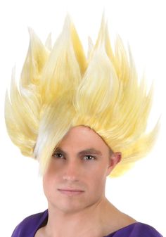 PRICES MAY VARY. Size: Standard PRODUCT INCLUDES: This product comes with a single Adult Gohan Wig, sized for adults. It is designed to be paired with a Gohan Dragon Ball Z costume. FROM FUN COSTUMES: We love anime! That's why we offer a great selection of anime costumes and accessories based on our favorite series. We teamed up with Dragon Ball Z for this Super Saiyan wig for adults, so you can perfect your Gohan cosplay. OFFICIALLY LICENSED: This spiky blonde wig is officially licensed from th Boys Haircuts Curly Hair, Trendy Boys Haircuts, Boy Haircuts Short, Boy Haircuts Long, Goofy Face, Theme Halloween, Yellow Hair, Anime Costumes, Movie Costumes