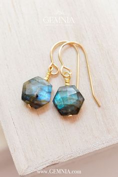 Labradorite is the Aurora Borealis caught in a gem! These earrings are handmade with flashing pieces of faceted Labradorite in your choice of gold or silver. #auroraborealis #gems #labradoriteearrings #labradorite Faceted Labradorite Dangle Jewelry, Labradorite Jewelry With Faceted Beads For Gift, Labradorite Jewelry With Faceted Beads As A Gift, Everyday Faceted Labradorite Jewelry, Everyday Labradorite Drop Earrings, Labradorite Gemstone Drop Earrings, Labradorite Earrings, Sterling Silver Jewelry Handmade, Labradorite Jewelry