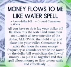 Money Flows To Me, Money Spells Magic, Spells That Actually Work, Witchcraft Spells For Beginners, Money Spells That Work, Good Luck Spells, Spells For Beginners, Easy Spells