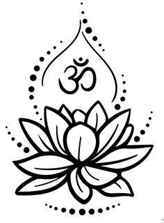 a lotus flower with the omesh symbol on it