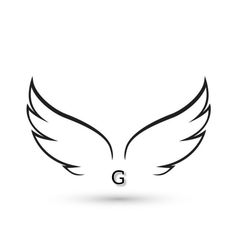 the letter g with wings on a white background